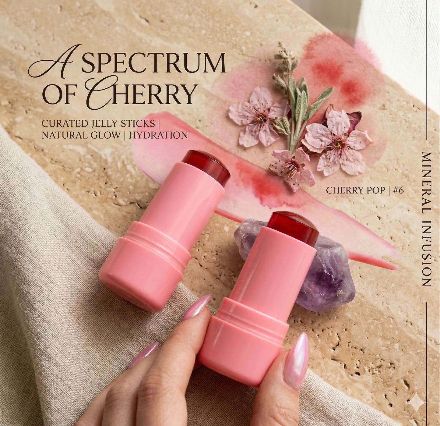 Cooling Water Jelly Tint Lip and Cheek Stick - Moisturizing Jelly Blush Rouge - Waterproof Longwear Cream Blusher Sticker
