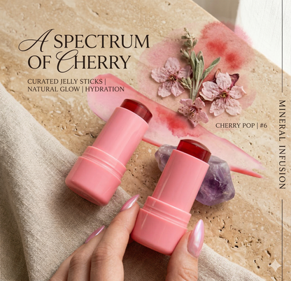 Cooling Water Jelly Tint Lip and Cheek Stick - Moisturizing Jelly Blush Rouge - Waterproof Longwear Cream Blusher Sticker