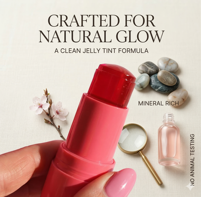 Cooling Water Jelly Tint Lip and Cheek Stick - Moisturizing Jelly Blush Rouge - Waterproof Longwear Cream Blusher Sticker