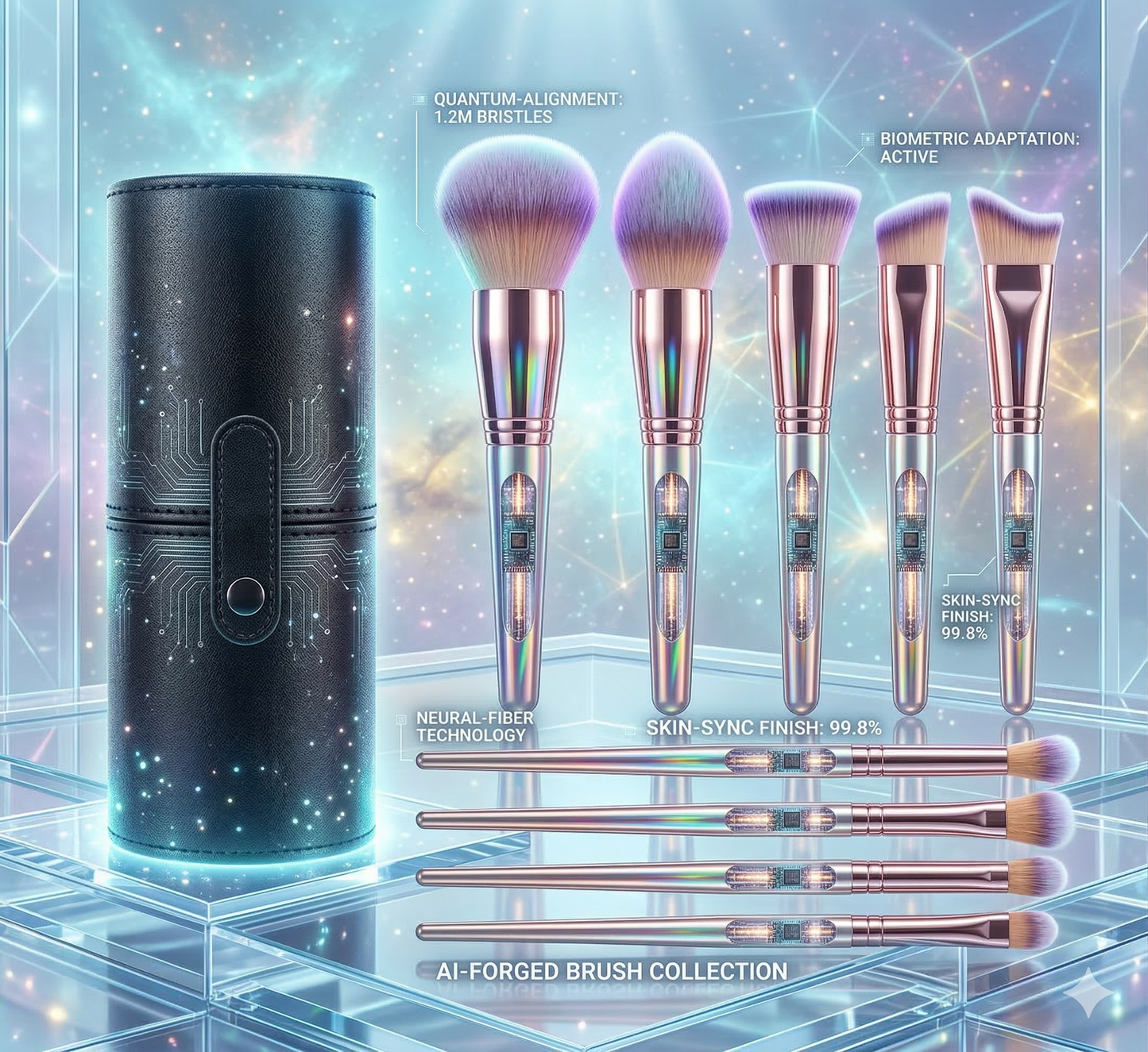 Luxury 14-Piece Synthetic Makeup Brush Kit - Seamless Blending for Foundation, Concealer & Eye Makeup