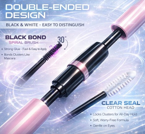 Strong Hold Eyelash Cluster Glue with Seal | Waterproof 48H Wear Professional Lash Adhesive